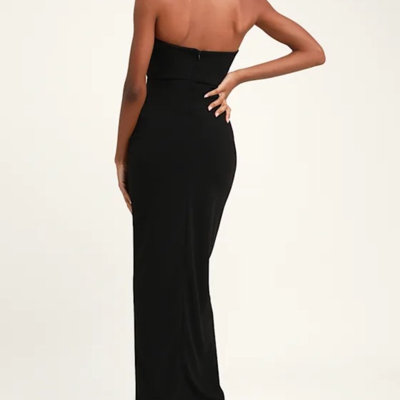 Lulus Black Slip Dress with Ruffle Detail - Picture 5 of 5